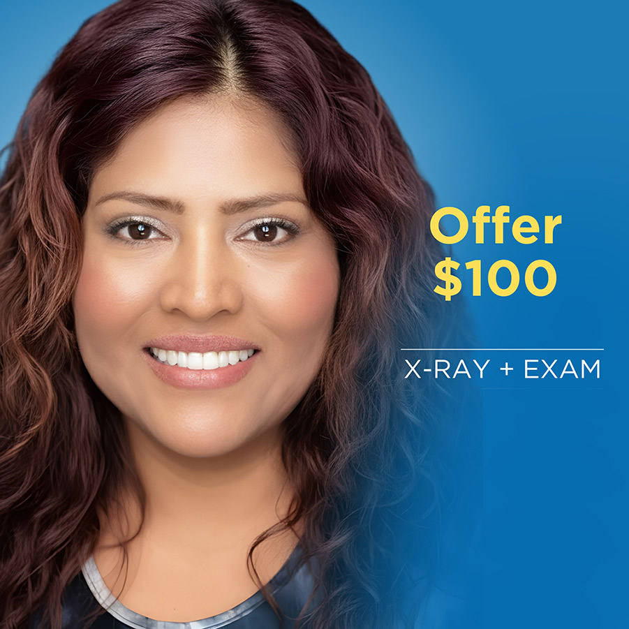 accepting new patients with $100 Special offer including Xrays and Exam